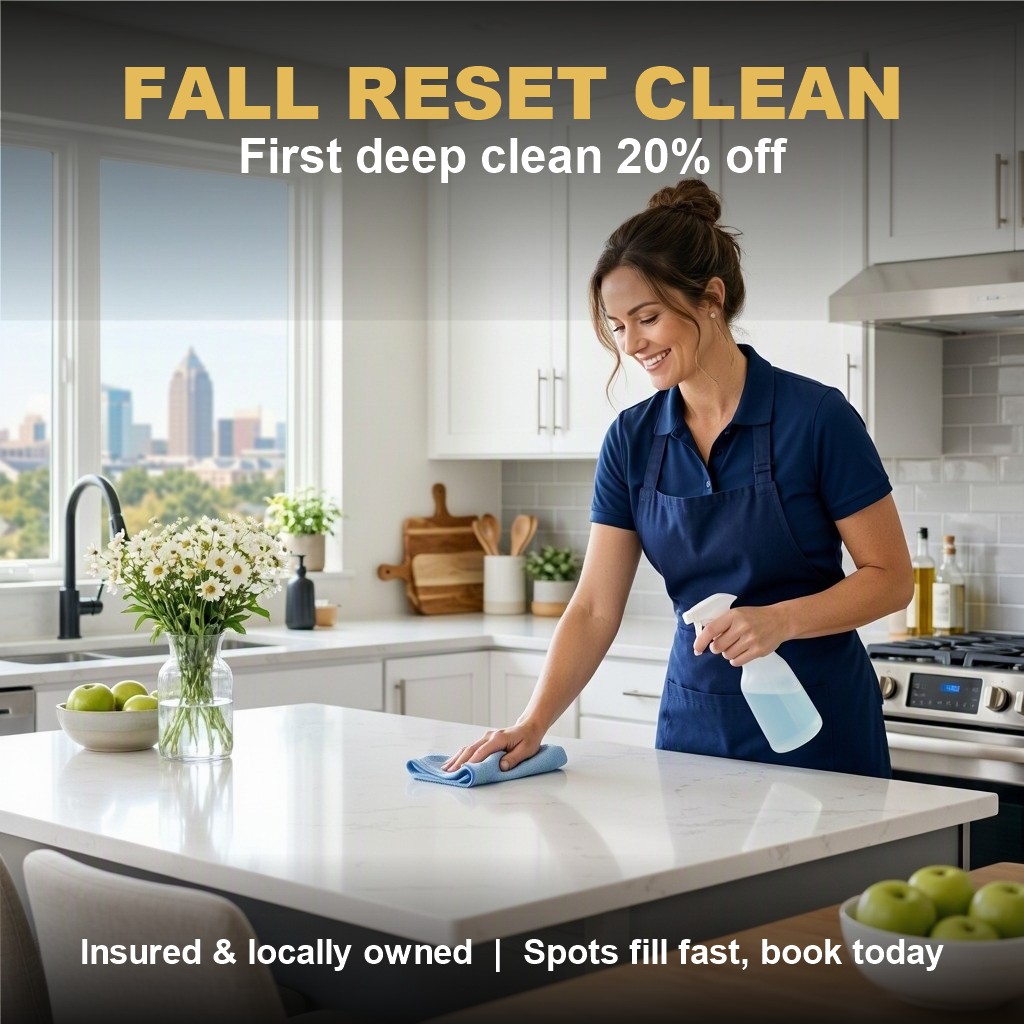 Sample promo graphic for a cleaning service's fall reset clean