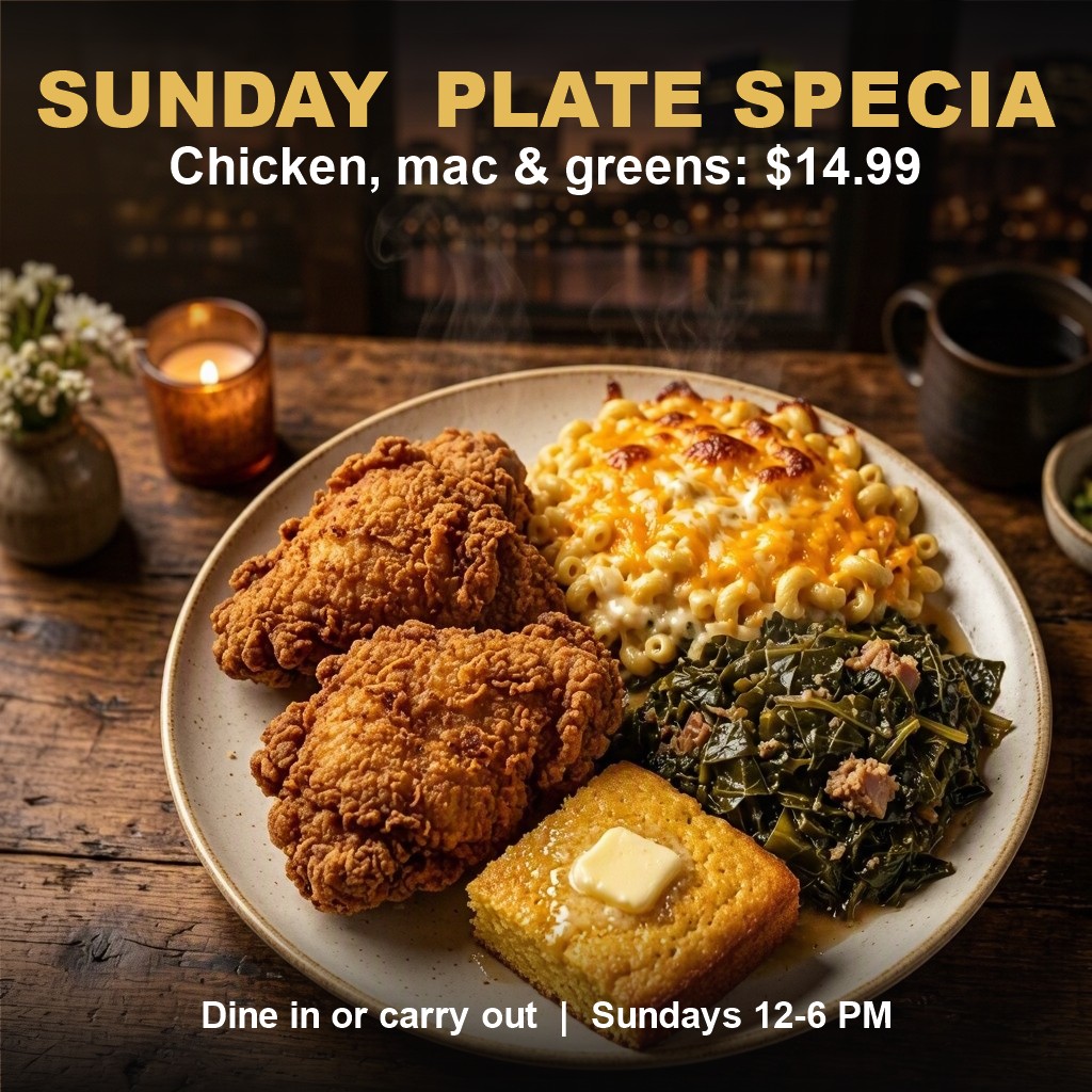 Sample promo graphic for a restaurant's Sunday plate special